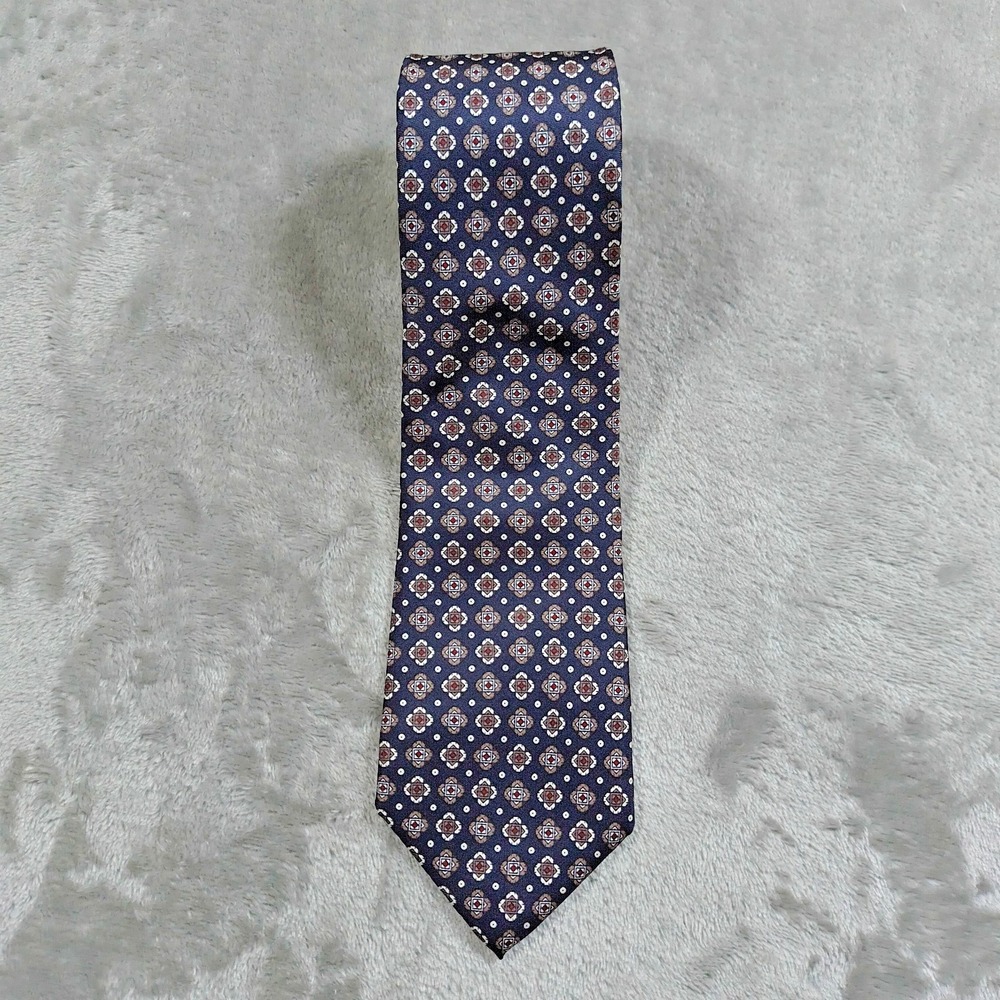 Vintage Christian Dior Cravates Tie Men‎ 54x3 Blue Geometric Abstract Bullocks